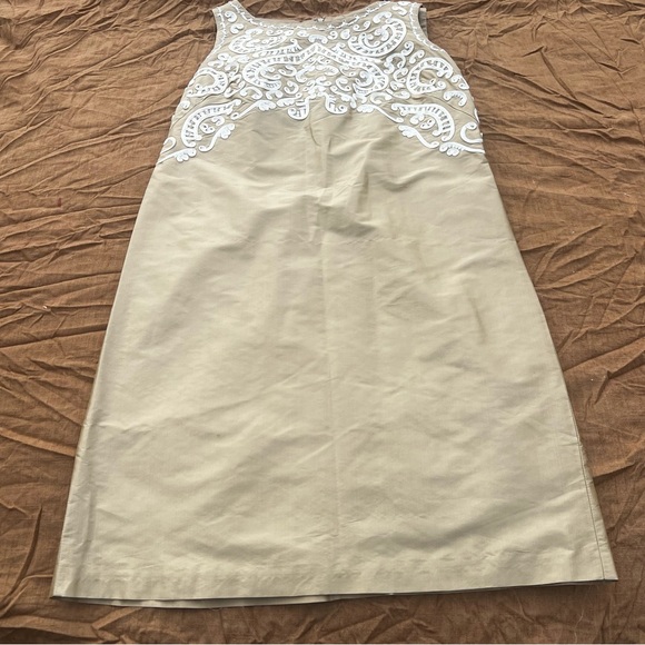 Talbots Dresses & Skirts - Vintage Talbots Neutral Nude/White Silk Shift Dress Size 8